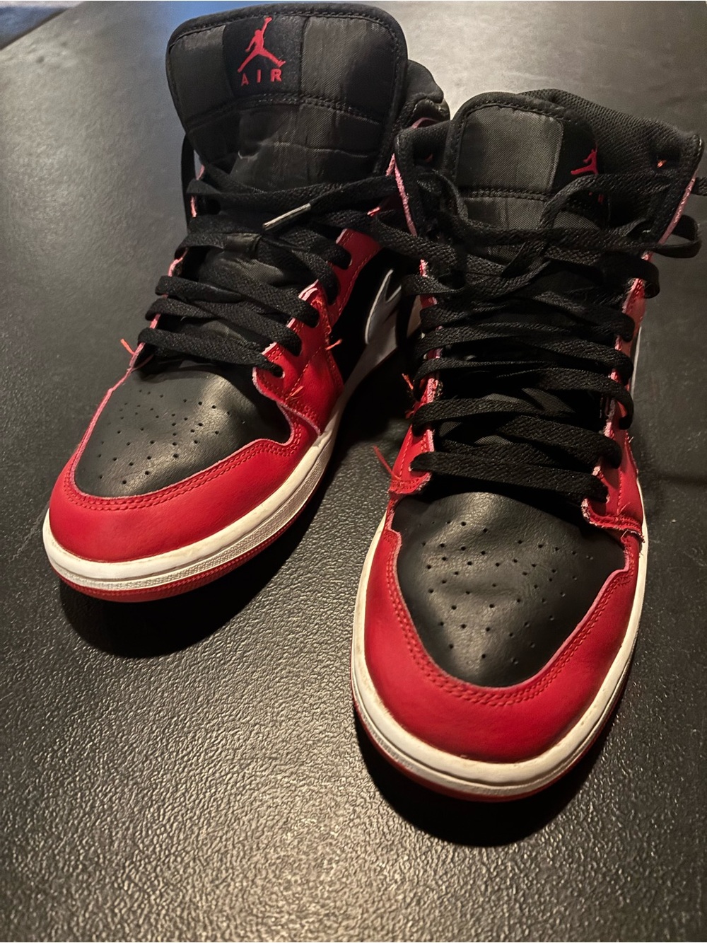Jordan Men's High-Top Basketball Sneakers in Black/Red